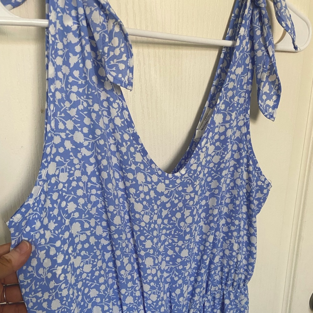 Sienna Sky Floral Blue and White Tiered Maxi Dress